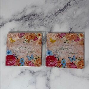 NCCS Floral Butterfly Cardboard Coasters Lot New